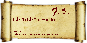Fábián Vendel névjegykártya