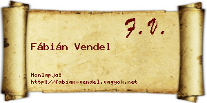 Fábián Vendel névjegykártya