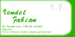 vendel fabian business card