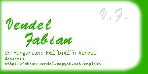 vendel fabian business card